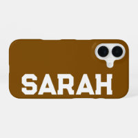 Personalised Name Stylish Modern Minimal Brown