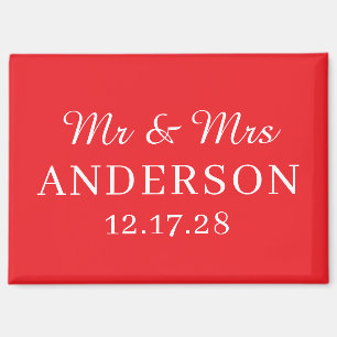 Personalised Name Stylish Modern Minimal Wedding Magnet