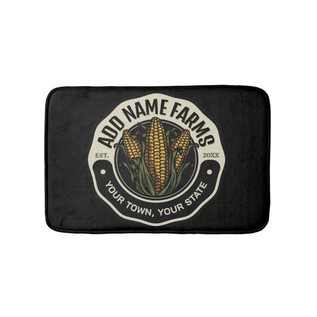 Personalised NAME Sweet Corn Garden Farm Farmer  Bath Mat (Front)