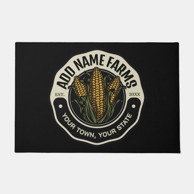 Personalised NAME Sweet Corn Garden Farm Farmer  Doormat (Front)