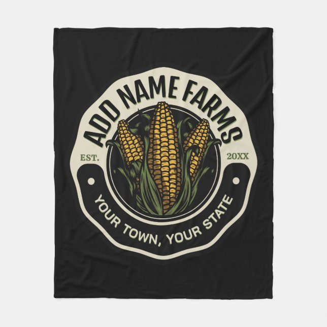 Personalised NAME Sweet Corn Garden Farm Farmer  Fleece Blanket (Front)