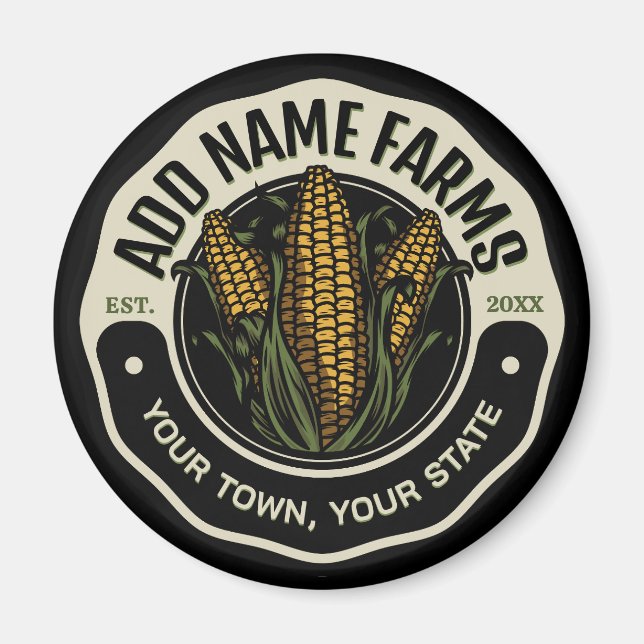 Personalised NAME Sweet Corn Garden Farm Farmer Magnet (Front)