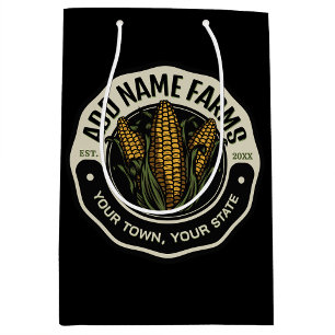 Personalised NAME Sweet Corn Garden Farm Farmer Medium Gift Bag