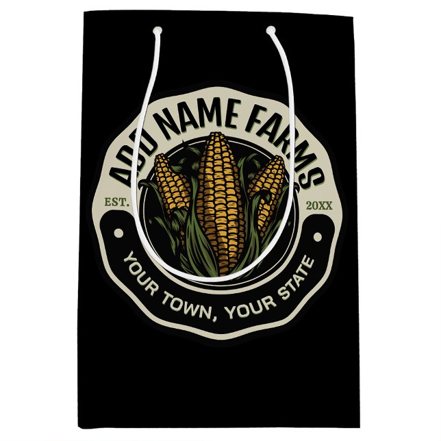 Personalised NAME Sweet Corn Garden Farm Farmer  Medium Gift Bag (Creator Uploaded)