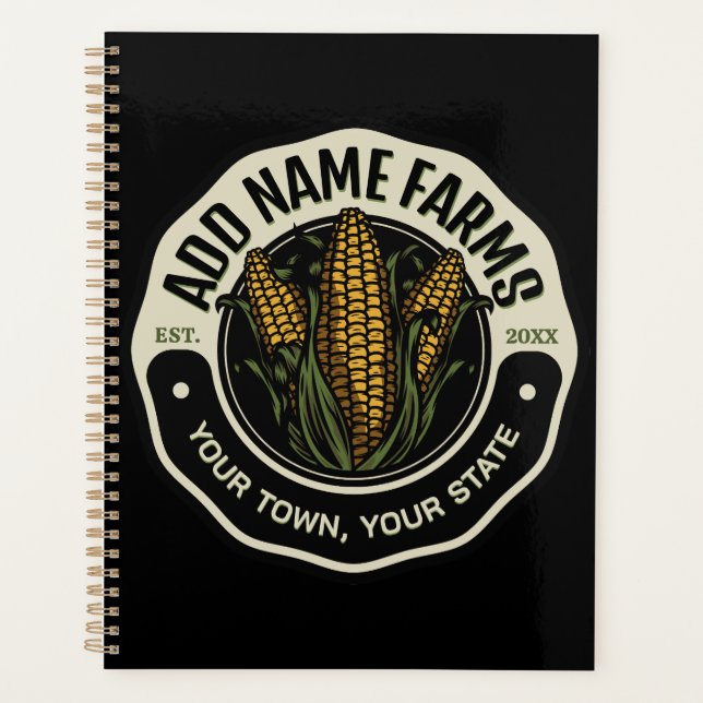 Personalised NAME Sweet Corn Garden Farm Farmer Planner (Front)