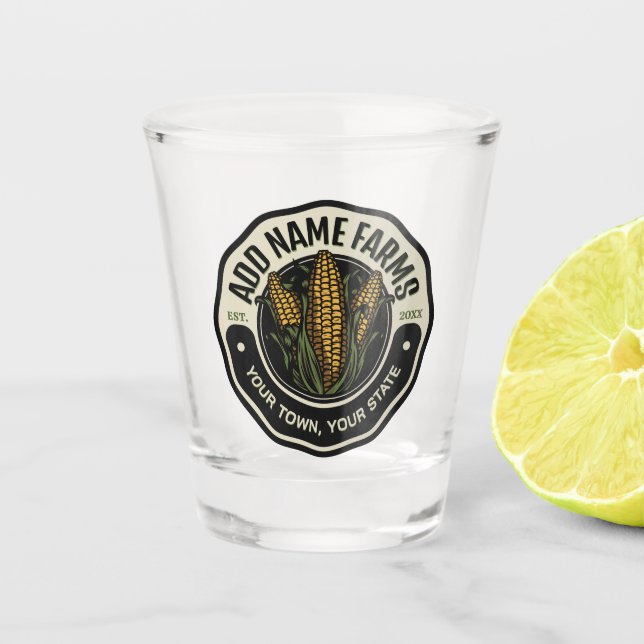 Personalised NAME Sweet Corn Garden Farm Farmer  Shot Glass (Front)