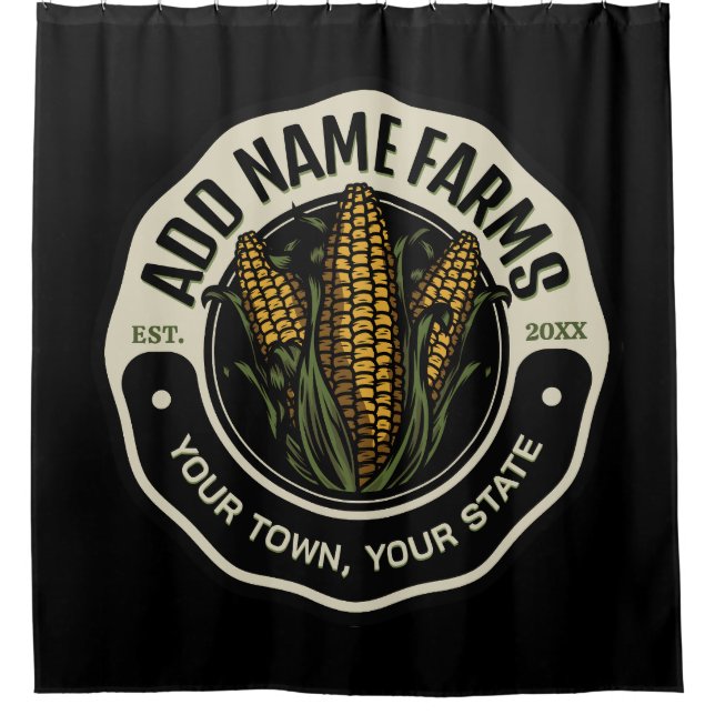 Personalised NAME Sweet Corn Garden Farm Farmer Shower Curtain (Front)