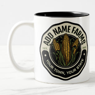 Personalised NAME Sweet Corn Garden Farm Farmer  Two-Tone Coffee Mug