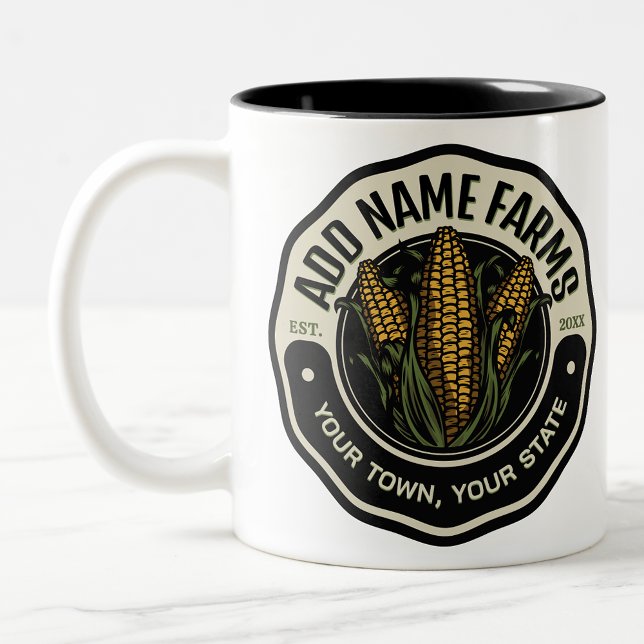 Personalised NAME Sweet Corn Garden Farm Farmer  Two-Tone Coffee Mug (Creator Uploaded)