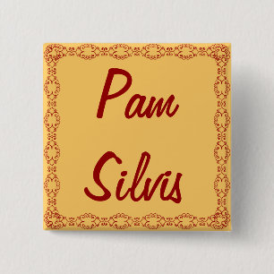 Personalised Name Tag/Button/Pin 15 Cm Square Badge