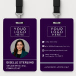 Personalised Name Tag Company Photo ID Logo  Badge<br><div class="desc">A modern customisable ID badge design featuring space for a company logo, employee photo, name, and title. Clean typography, clear contact details, and a professional layout make this versatile for businesses, events, staff, or personal use. The universal style ensures it fits across industries including corporate, healthcare, education, and events while...</div>