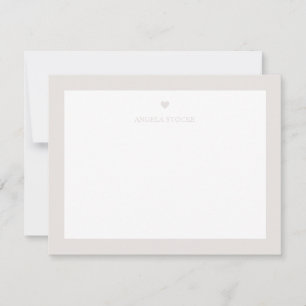 Personalised Name Taupe Neutral Heart Card