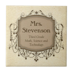 Personalised Name Teacher Classroom Sign Plaque Tile