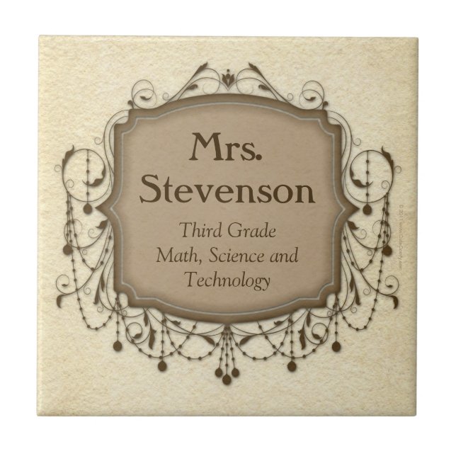 Personalised Name Teacher Classroom Sign Plaque Tile (Front)