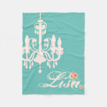 Personalised Name Teal with Pink Chandelier 