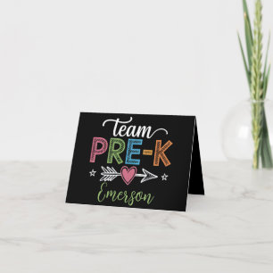 Personalised Name Team Pre-K PreSchool Teacher  Announcement