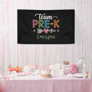 Personalised Name Team Pre-K PreSchool Teacher Banner