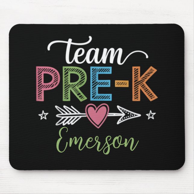 Personalised Name Team Pre-K PreSchool Teacher  Mouse Pad (Front)
