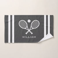 Personalised Name Tennis Dark Grey Stripes 