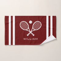 Personalised Name Tennis Dark Red Stripes