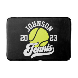 Personalised NAME Tennis Player Racket Ball Court Bath Mat