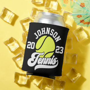 Personalised NAME Tennis Player Racket Ball Court Can Cooler
