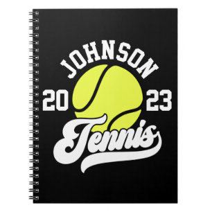Personalised NAME Tennis Player Racket Ball Court Notebook