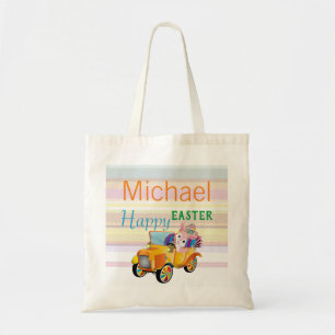Personalised Name Text Easter Bunny Car Tote Bag