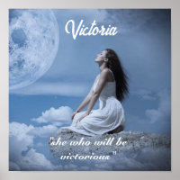 Personalised Name Text Moon Girl Fantasy