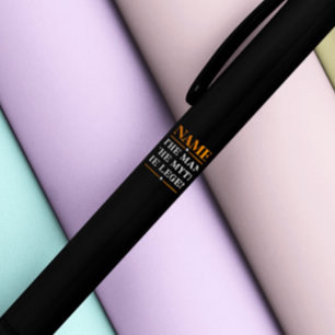 Personalised Name The Man The Myth The Legend Black Ink Pen