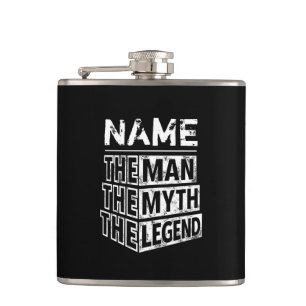 Personalised Name The Man The Myth The Legend Hip Flask