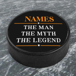 Personalised Name The Man The Myth The Legend Hockey Puck