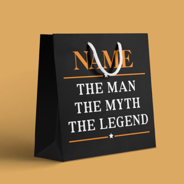 Personalised Name The Man The Myth The Legend Large Gift Bag (Creator Uploaded)