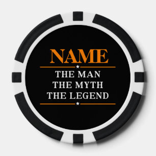 Personalised Name The Man The Myth The Legend Poker Chips