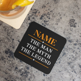 Personalised Name The Man The Myth The Legend Stone Coaster