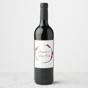 Personalised Name Time Out Wine Stain Label