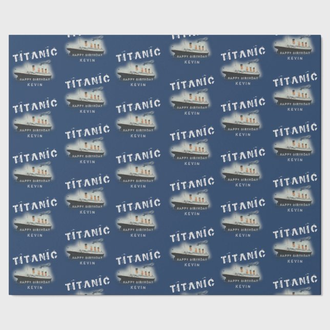 Personalised Name Titanic Wrapping Paper (Seam)