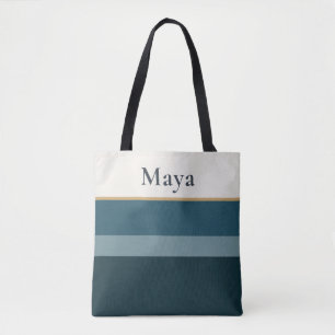 Personalised Name Tote Bag – Striped Clean Design