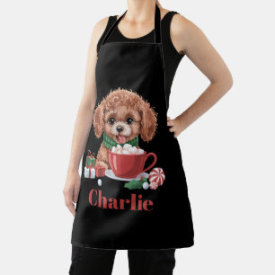 Personalised Name Toy Poodle Dog Lover Christmas  Apron