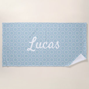 Personalised Name Tranquil Ocean Bubbles Beach Towel