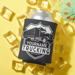 Personalised NAME Trucking Big Rig Semi Trucker Can Cooler