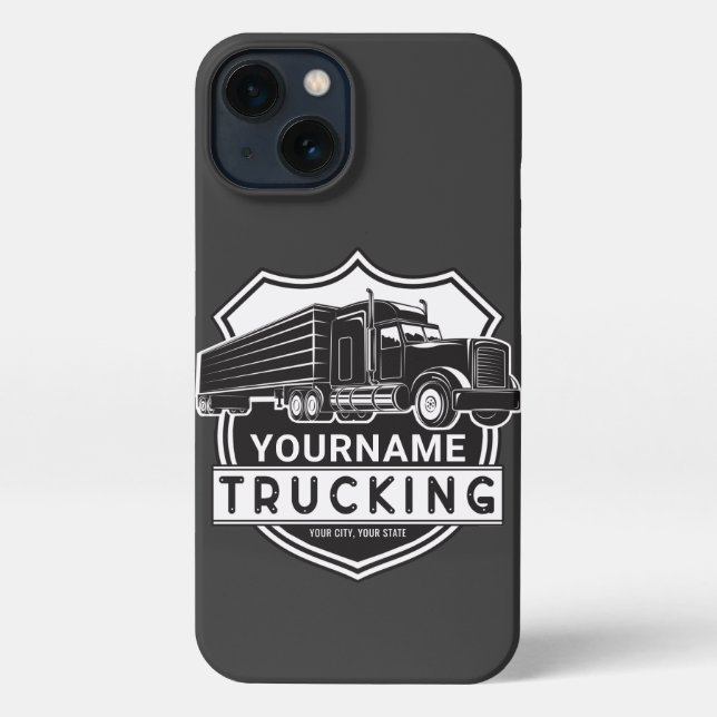 Personalised NAME Trucking Big Rig Semi Trucker  iPhone Case (Back)