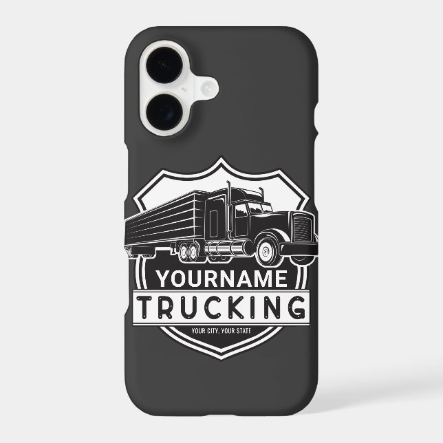 Personalised NAME Trucking Big Rig Semi Trucker  iPhone Case (Back)