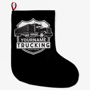 Personalised NAME Trucking Big Rig Semi Trucker   Large Christmas Stocking