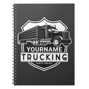 Personalised NAME Trucking Big Rig Semi Trucker Notebook