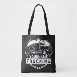 Personalised NAME Trucking Big Rig Semi Trucker Tote Bag