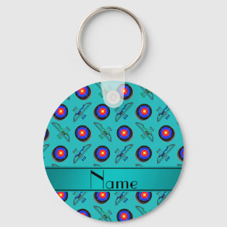 Personalised name turquoise archery key ring