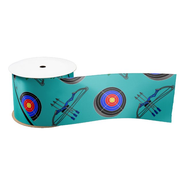 Personalised name turquoise archery satin ribbon (Spool)