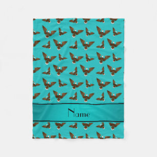 Personalised name turquoise eagles fleece blanket