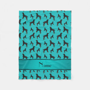 Personalised name turquoise field spaniel dogs fleece blanket
